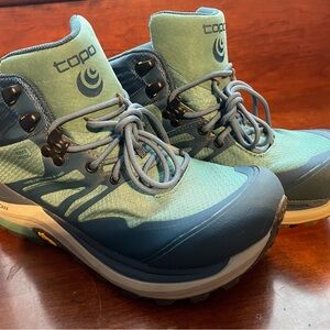 Women’s Topo Blue and Green Hiking Boots